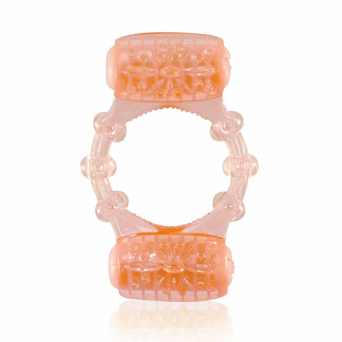 Anillo vibrador The Screaming O SCTWOO en silicona naranja y rosa, desechable, con vibración para estimulación del clítoris