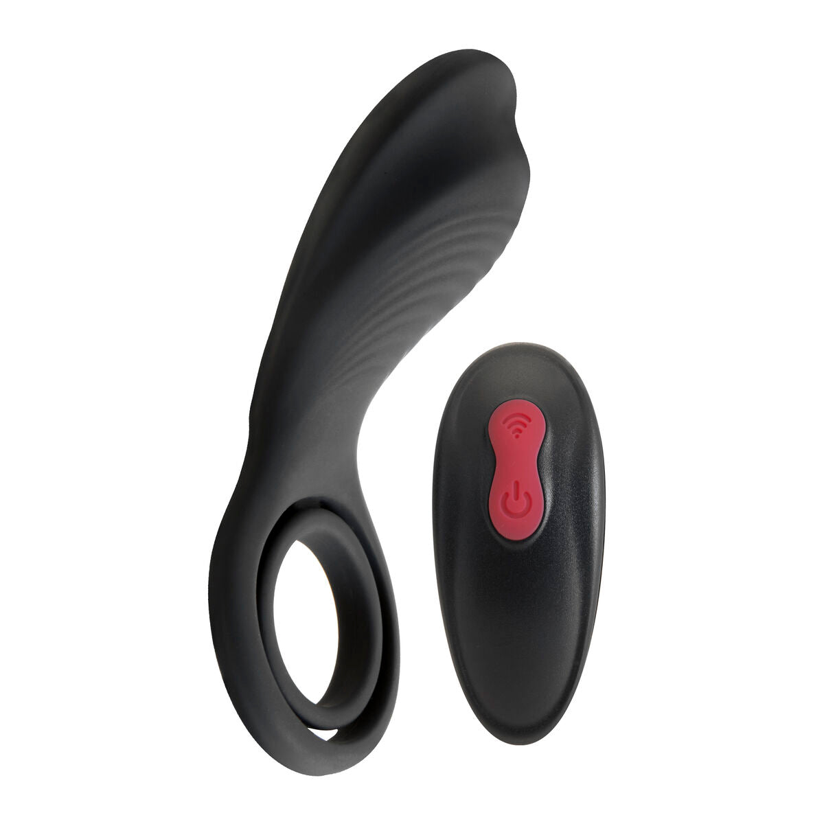 Anillo vibrador S Pleasures negro con 9 modos de vibración y diseño impermeable para estimulación íntima
