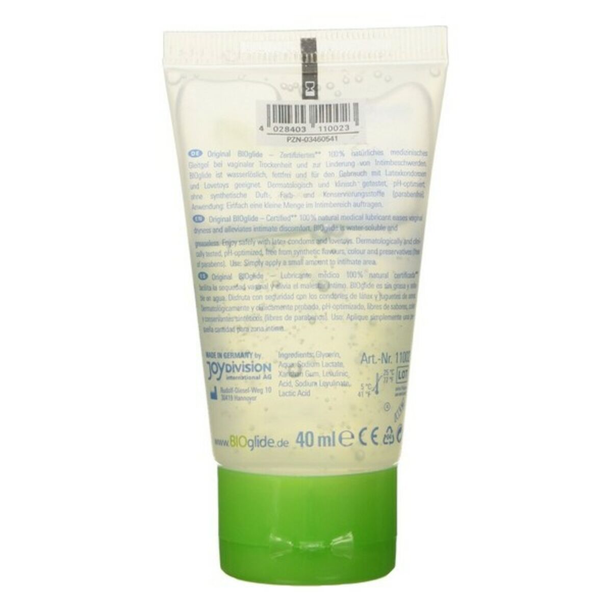 Lubricante Con Base de Agua Bio Glide Joydivision 40 ml  vegano ecológico base agua compatible con preservativos