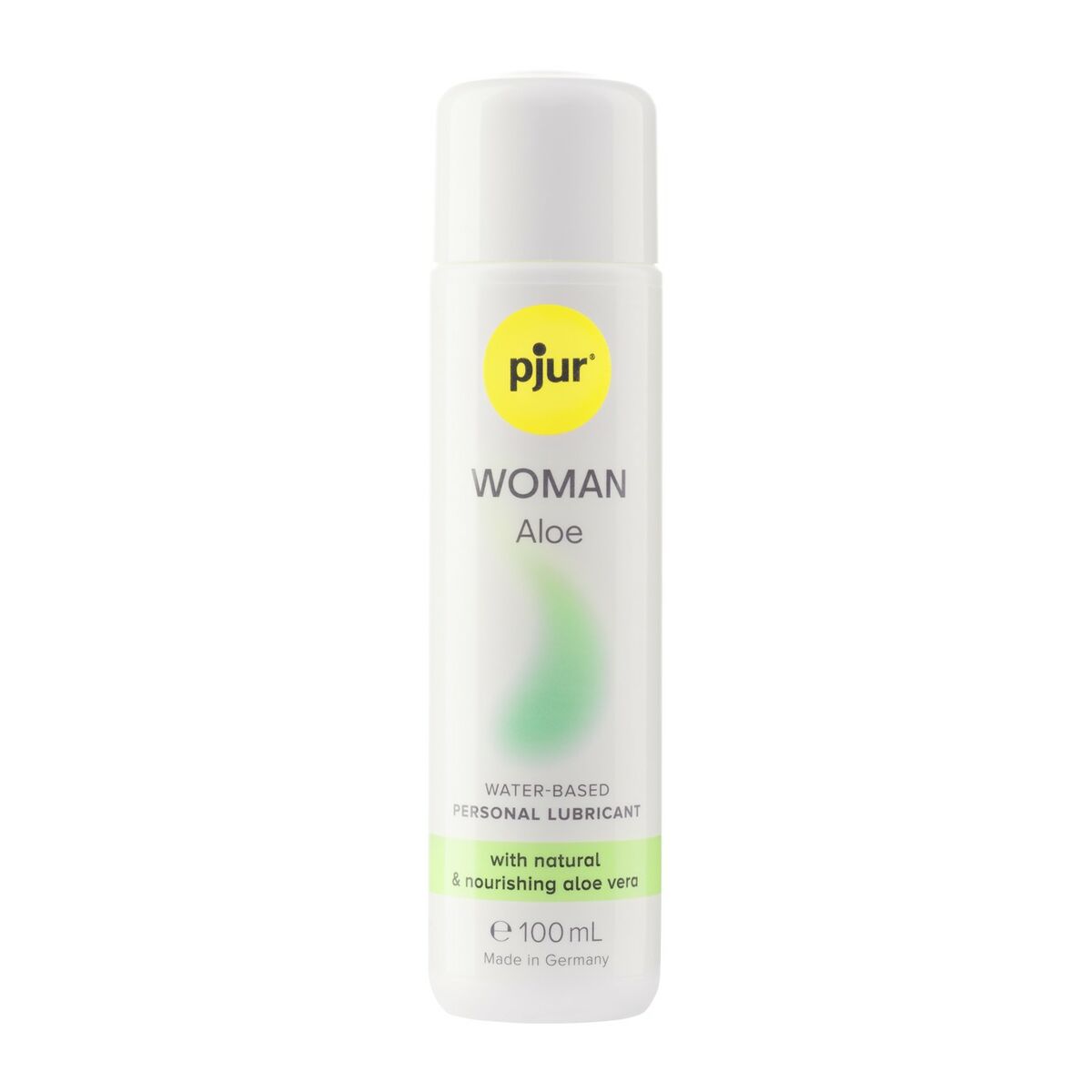 Lubricante Con Base de Agua Woman Aloe Pjur 100 ml, fórmula vegana y compatible con preservativos, calidad alemana.