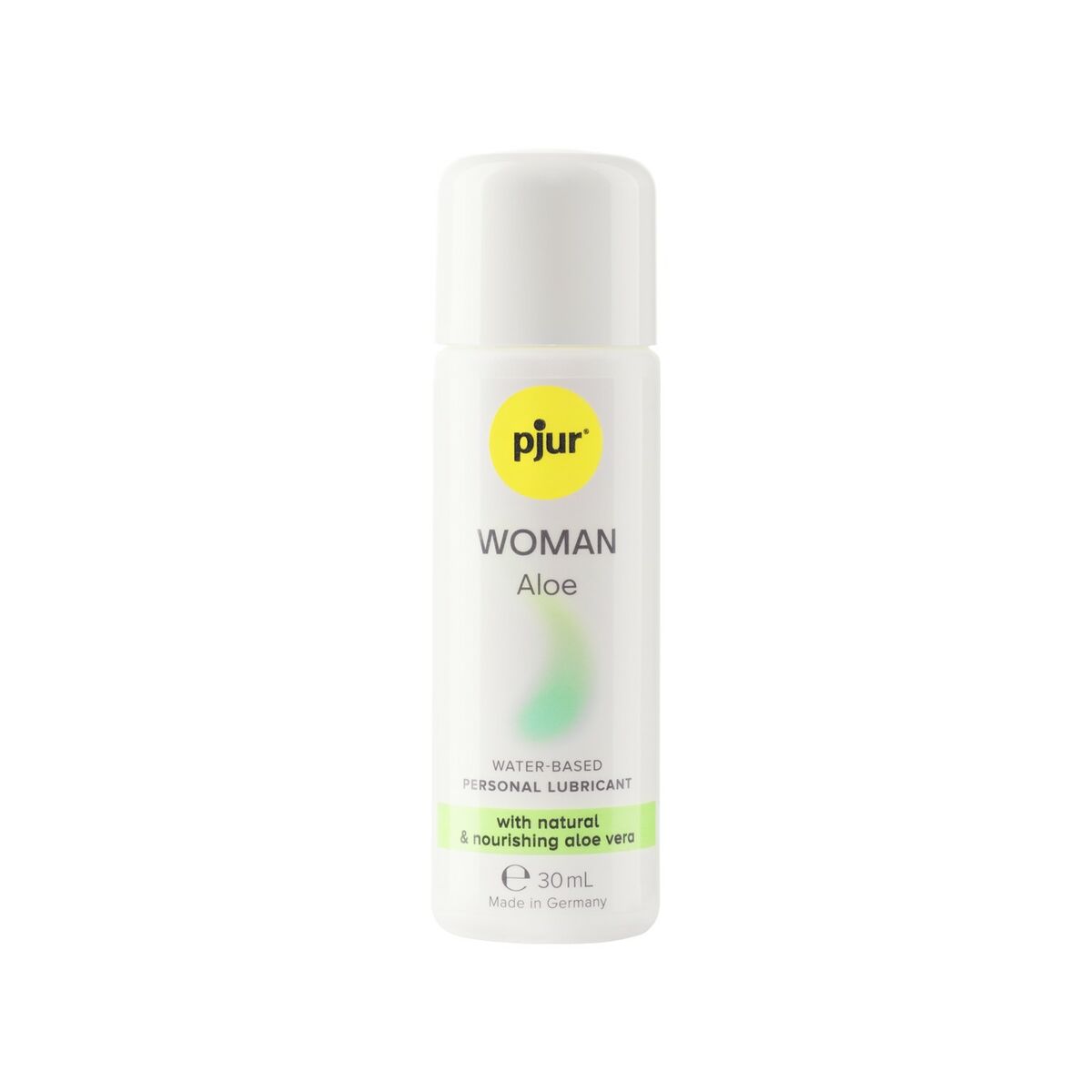 Lubricante Con Base de Agua Woman Aloe Pjur 30 ml, vegano y compatible con juguetes y preservativos, fórmula sin parabenos.