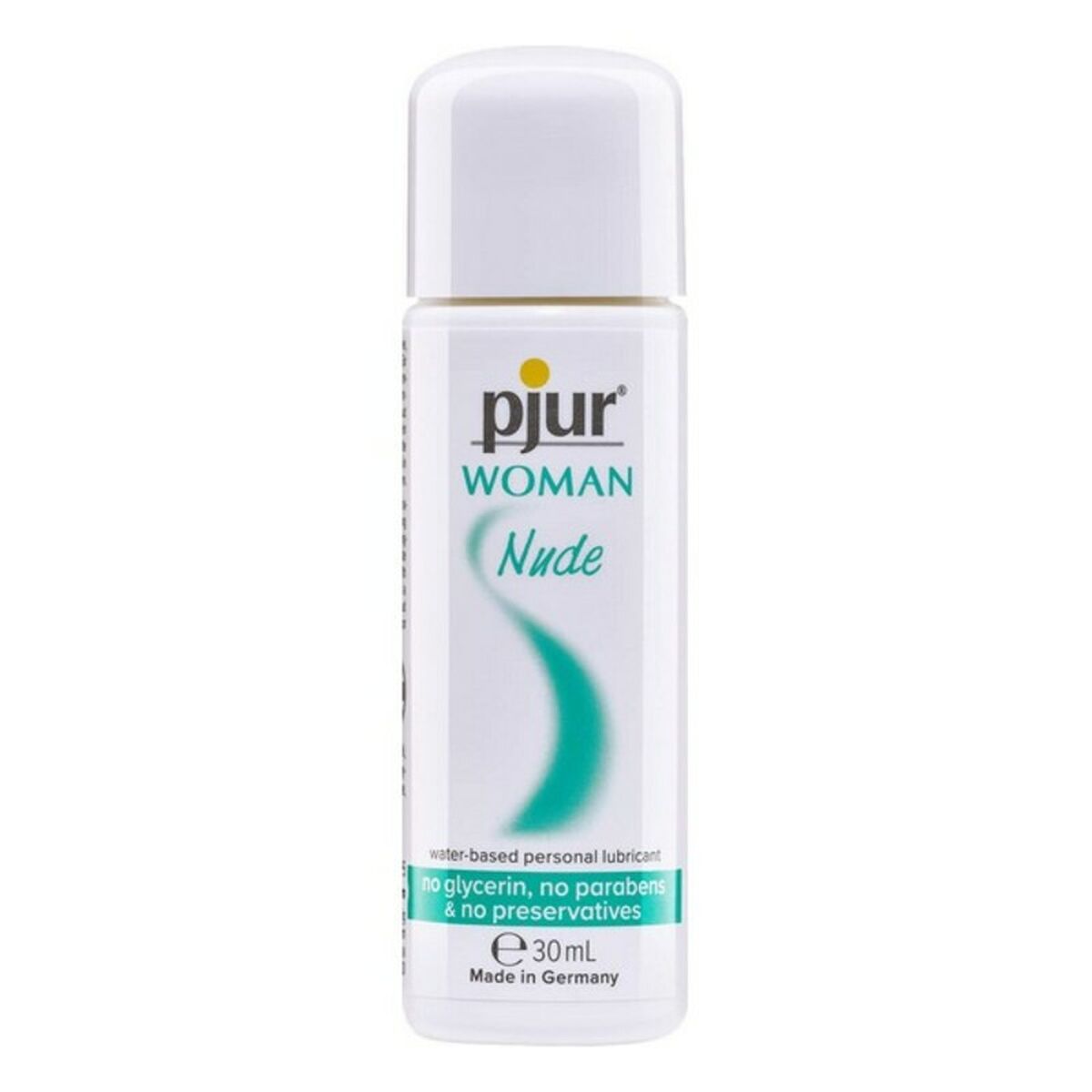 Lubricante Con Base de Agua Woman Nude Pjur 30 ml, sin glicerina, compatible con preservativos, ideal para piel sensible.