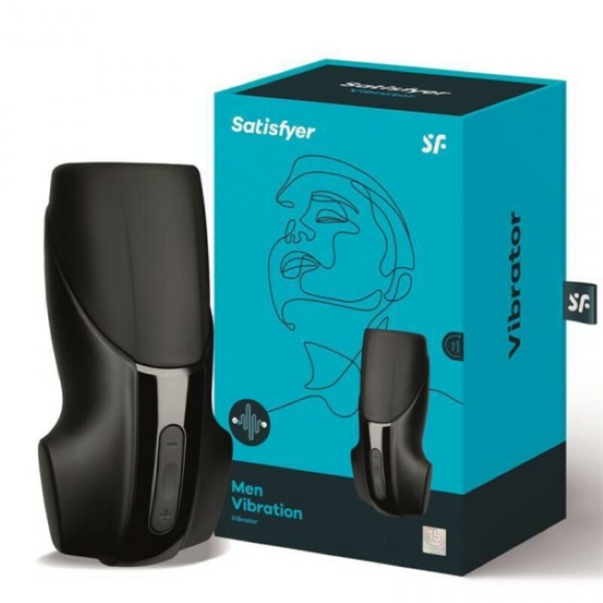 Masturbador Satisfyer Man vibration Negro, diseño ergonómico e hipoalergénico, funcionamiento silencioso y tamaño compacto para placer discreto.