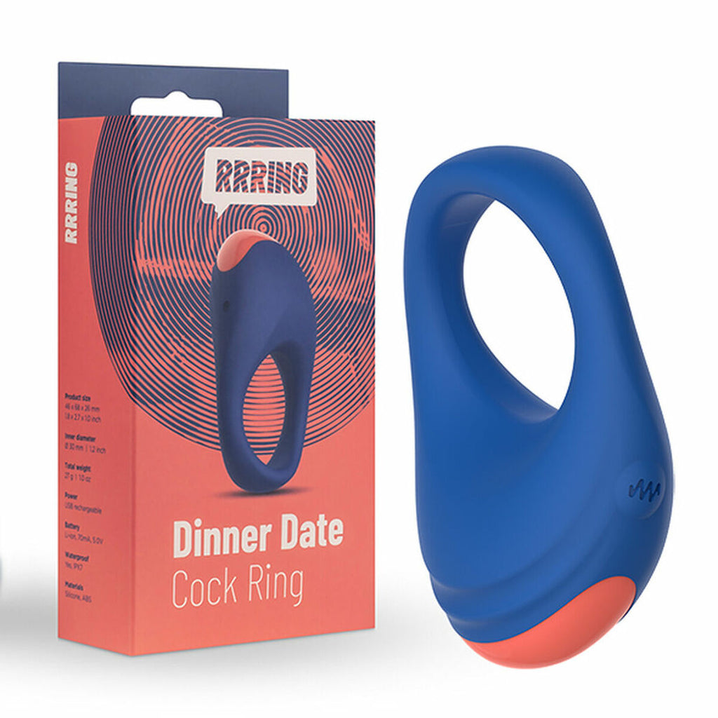  Anillo vibrador para pene FeelzToys RRRING Dinner Date, silicona suave, 10 modos, recargable e impermeable