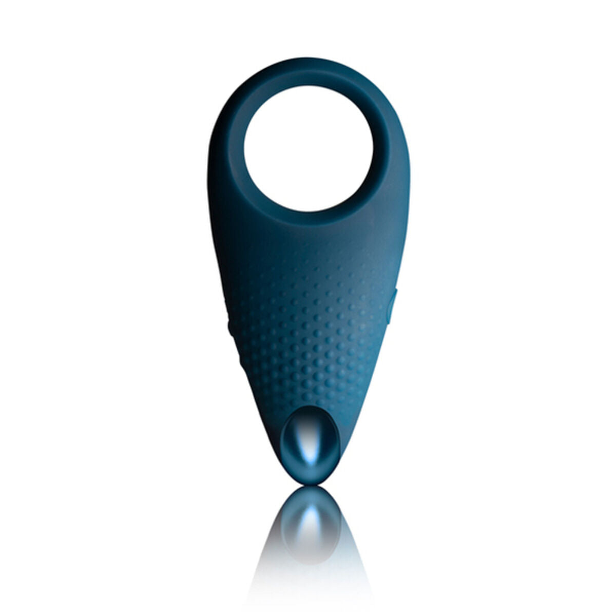  Anillo vibrador para el pene Rocks-Off azul oscuro con 10 modos de vibración, diseño ergonómico y carga USB magnética