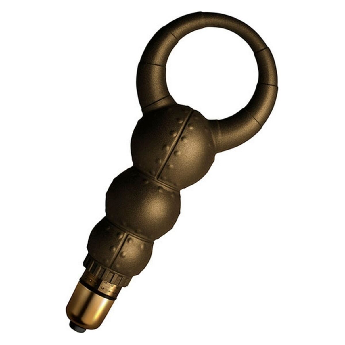  Anillo vibrador para el pene Rocks-Off Poseidon en silicona dorada con 10 modos de vibración para uso en pareja