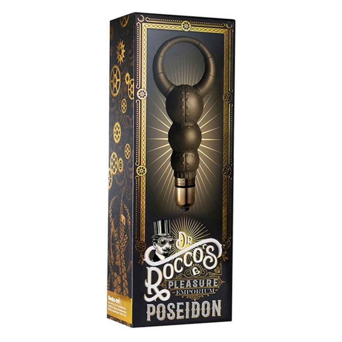  Anillo vibrador para el pene Rocks-Off Poseidon en silicona dorada con 10 modos de vibración para uso en pareja
