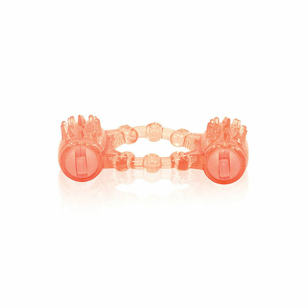 Anillo vibrador The Screaming O SCTWOO en silicona naranja y rosa, desechable, con vibración para estimulación del clítoris