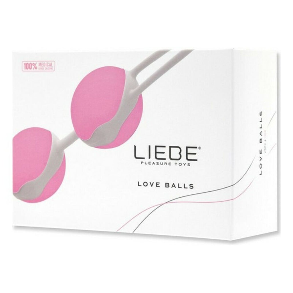 Bolas chinas de silicona en blanco y rosa para ejercicios Kegel y fortalecimiento del suelo pélvico femenino