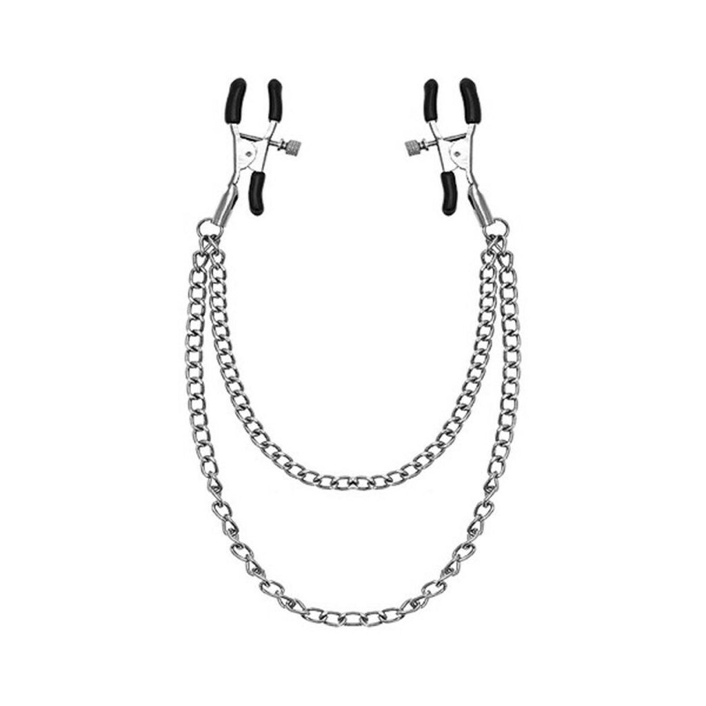 Cadena con pinzas para pezones S Pleasures Clamps color plata ajustables envío discreto