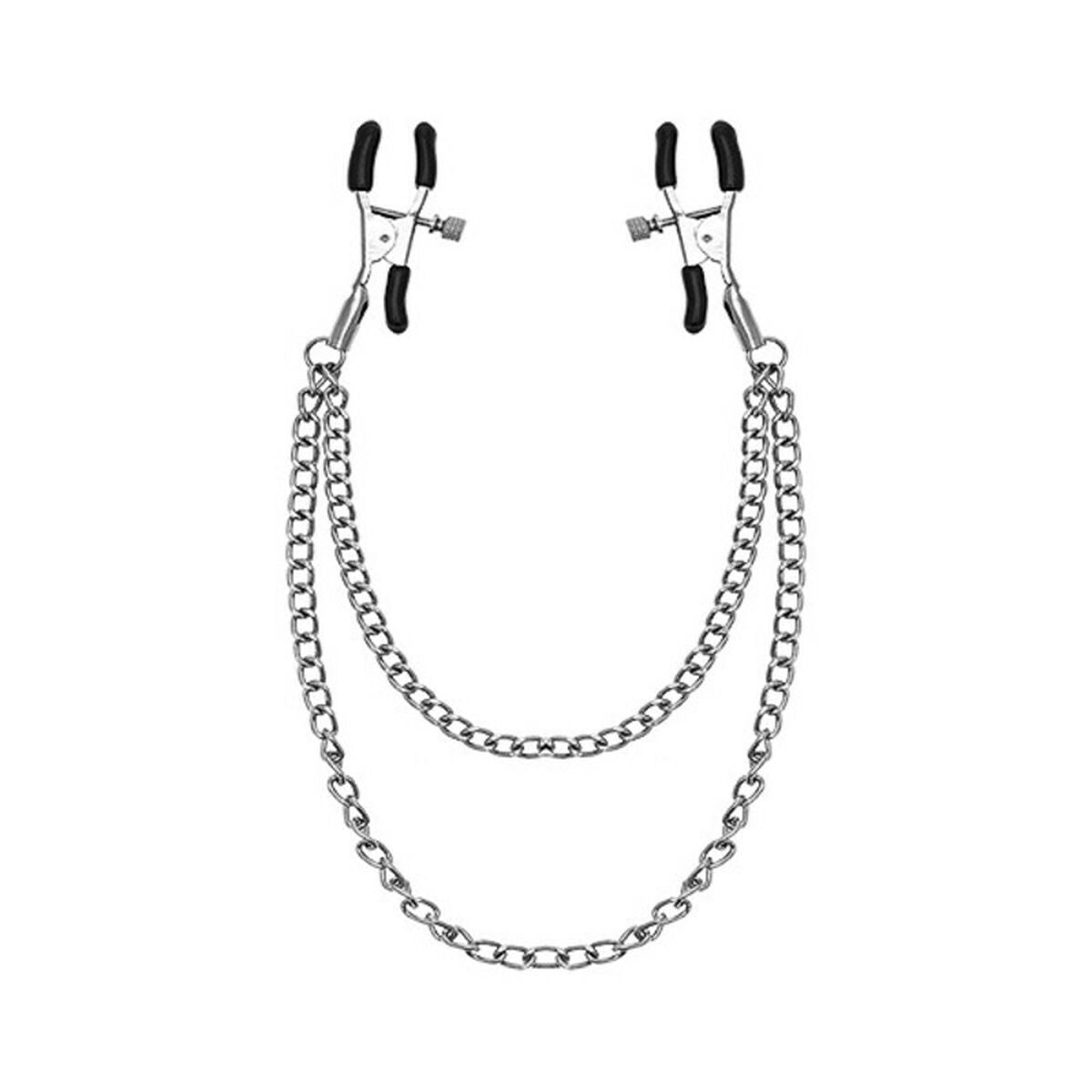 Cadena con pinzas para pezones S Pleasures Clamps color plata ajustables envío discreto