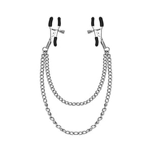 Cadena con pinzas para pezones S Pleasures Clamps color plata ajustables envío discreto