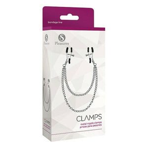 Cadena con pinzas para pezones S Pleasures Clamps color plata ajustables envío discreto