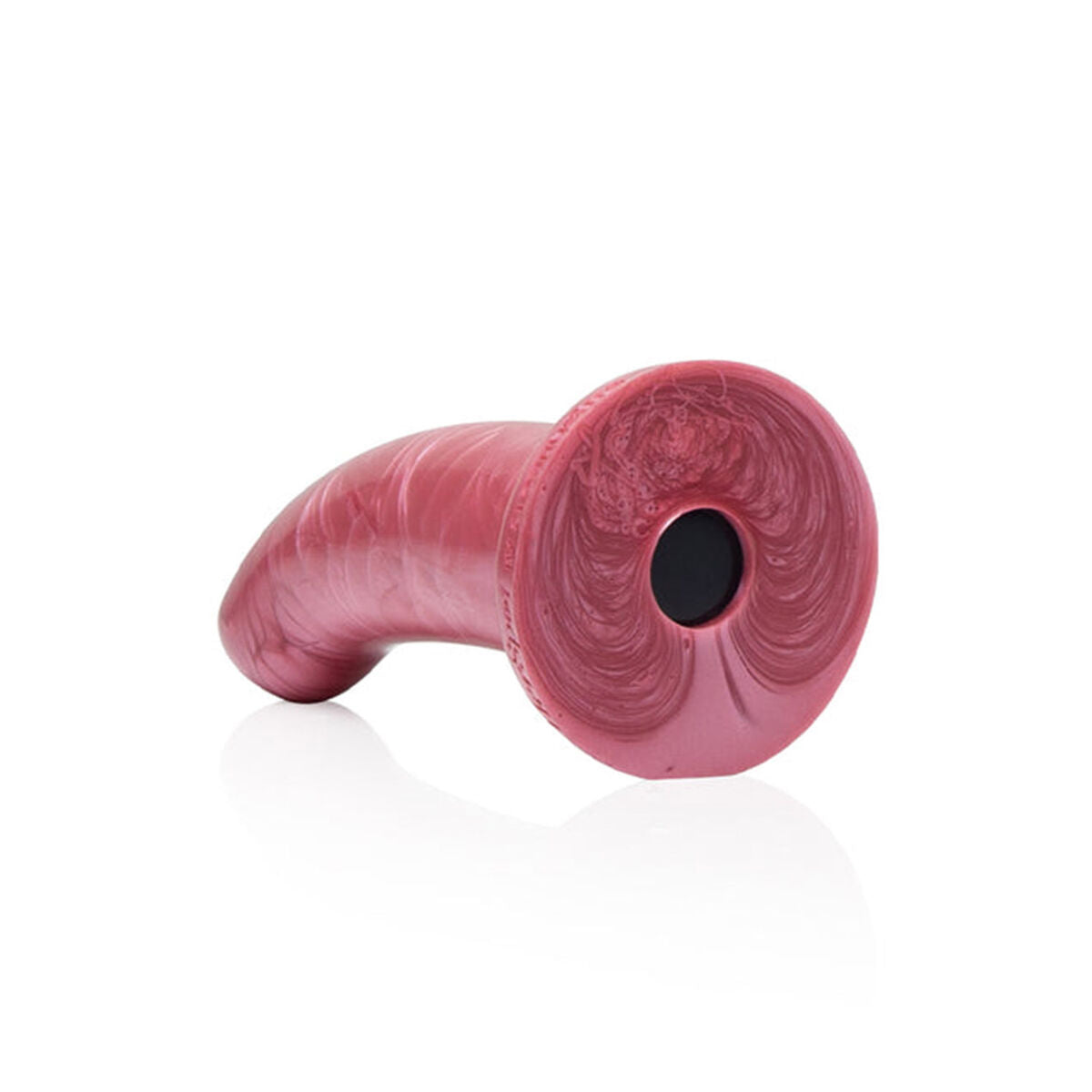 Dildo HerSpot Fleshlight rosa de silicona médica, flexible e impermeable, diseño ergonómico y elegante para estimulación íntima.