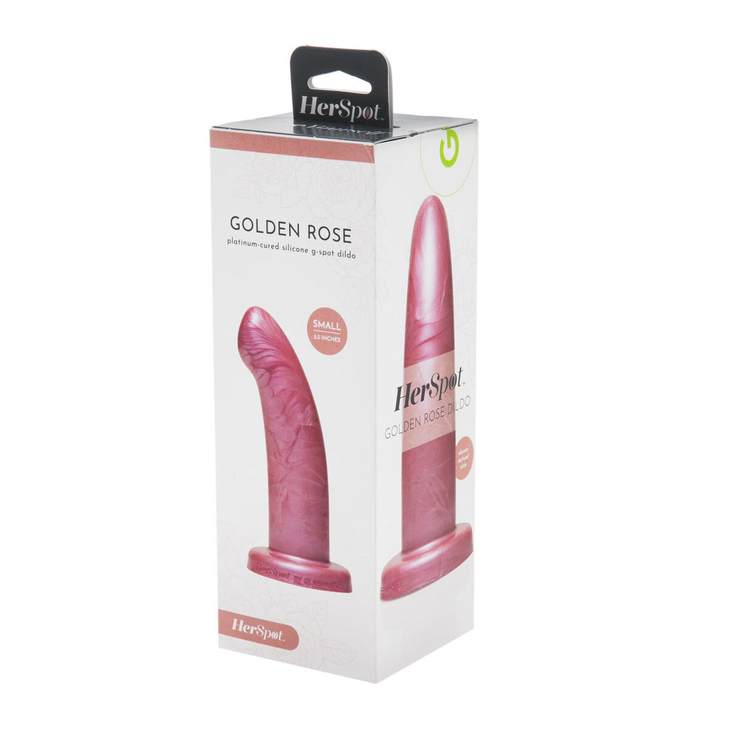 Dildo HerSpot Fleshlight rosa de silicona médica, flexible e impermeable, diseño ergonómico y elegante para estimulación íntima.