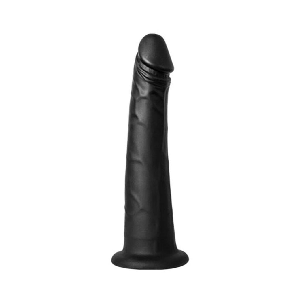 Dildo Kiiroo negro de silicona médica premium, diseño ergonómico y textura realista, resistente al agua y fácil de limpiar.