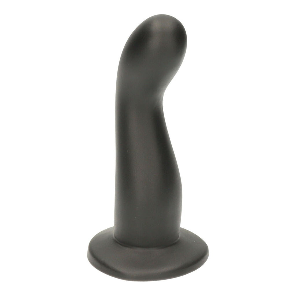 Dildo Ylva & Dite negro de silicona médica, con ventosa y diseño flexible e impermeable, ideal para uso con arnés y experiencias íntimas seguras.