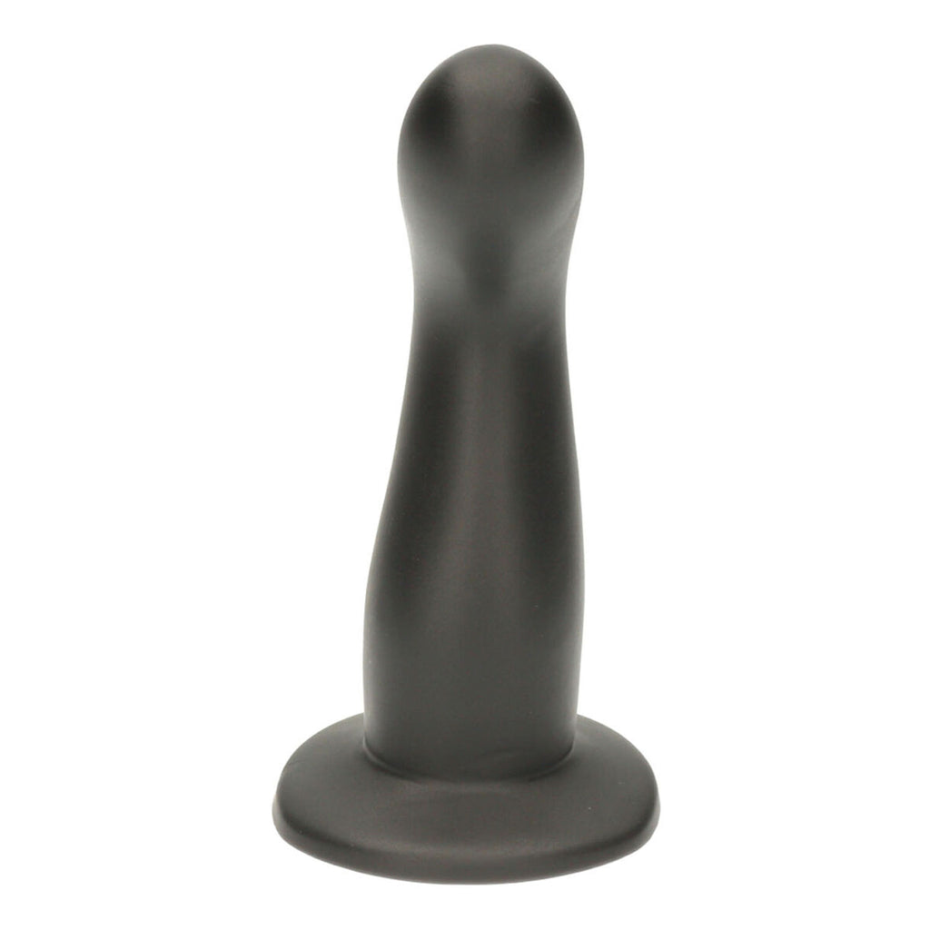 Dildo Ylva & Dite negro de silicona médica, con ventosa y diseño flexible e impermeable, ideal para uso con arnés y experiencias íntimas seguras.