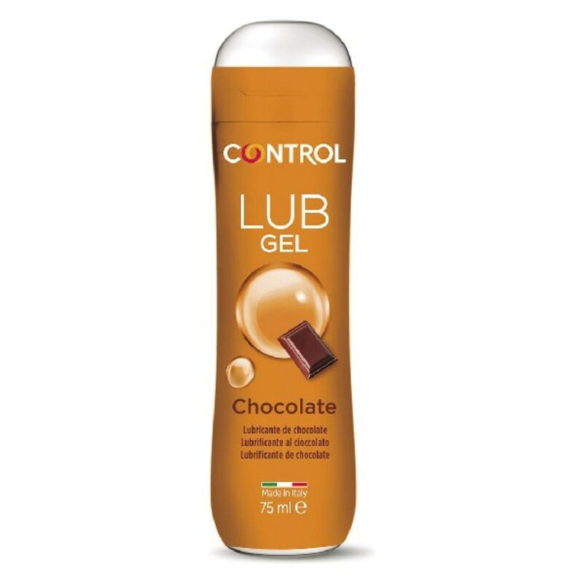 Lubricante Chocolate Control 75 ml base de agua con aroma a chocolate compatible con preservativos y juguetes sexuales
