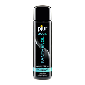 Lubricante con base de agua Panthenol Pjur 100 ml, fórmula suave y duradera, compatible con preservativos y envío discreto
