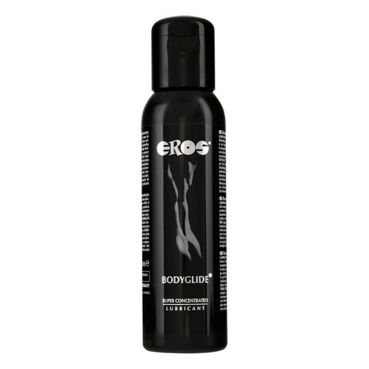 Lubricante de silicona Eros Body Glide Super Concentrated de 250 ml, textura sedosa y duradera, compatible con preservativos de látex, ideal para una experiencia íntima fluida y prolongada.