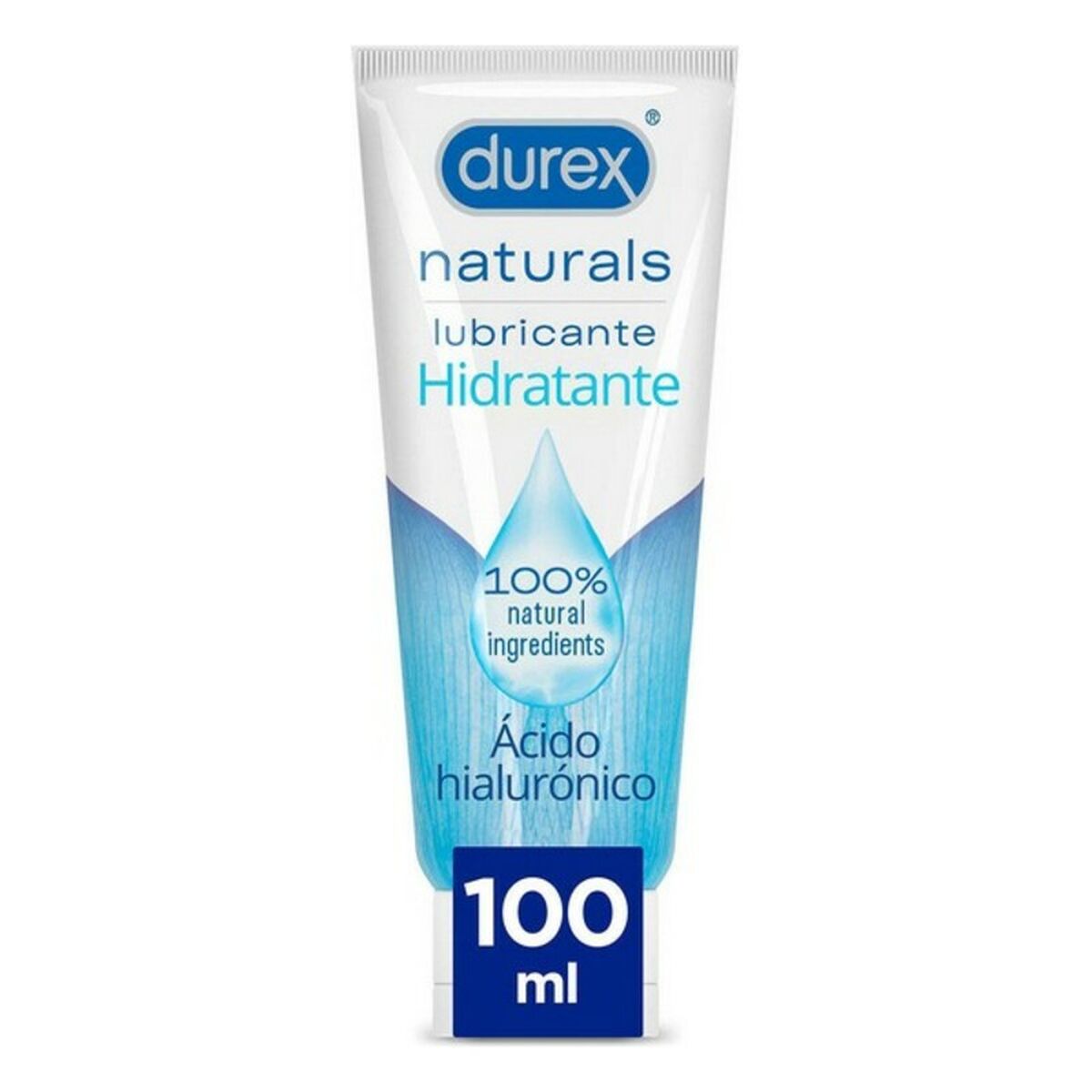 Lubricante Durex Naturals 100 ml con ácido hialurónico y glicerina para piel sensible