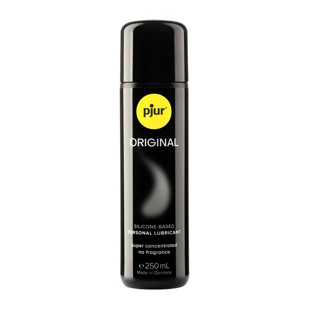 Lubricante de silicona Pjur Original Super Concetrated 250 ml, textura sedosa, uso íntimo y corporal, compatible con preservativos.