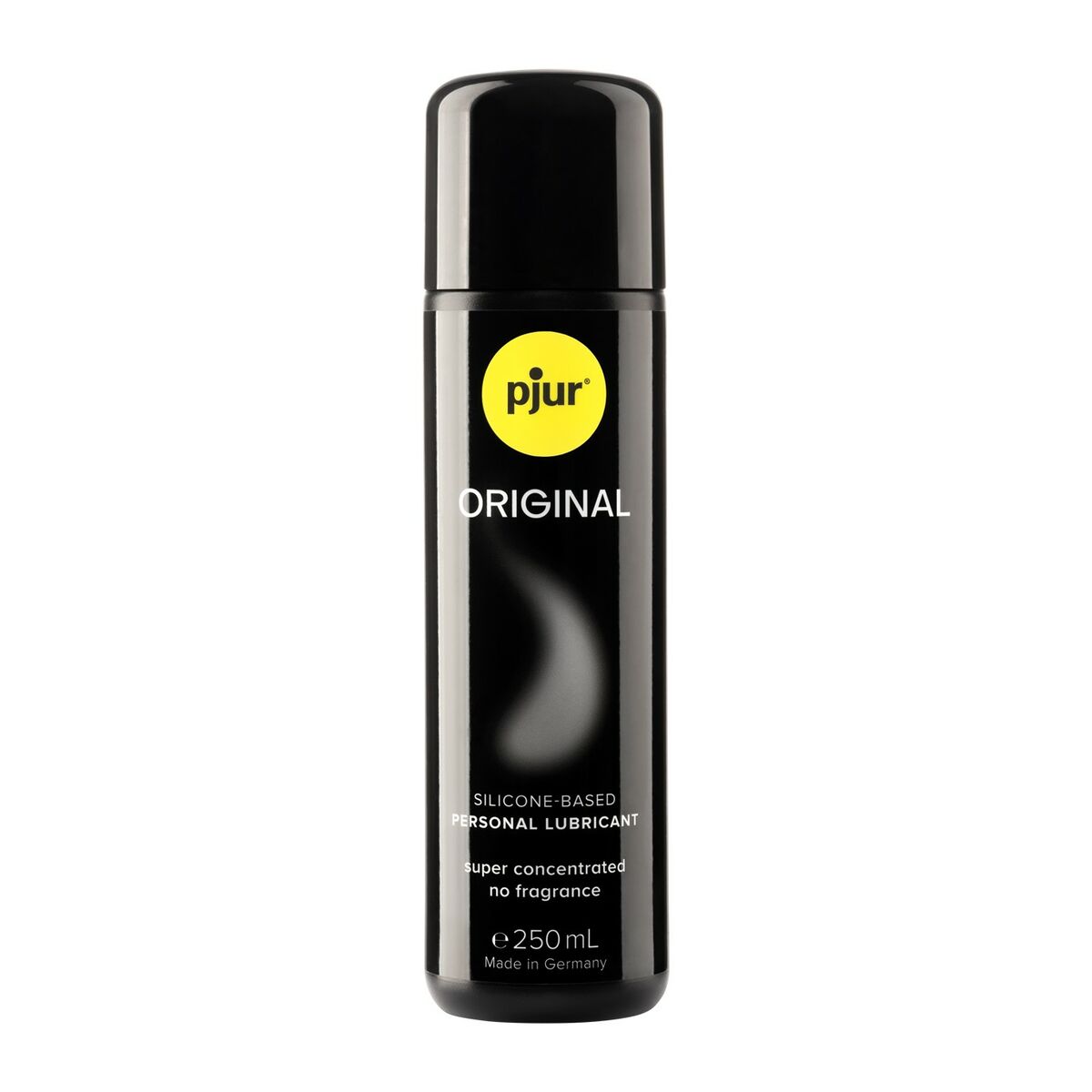 Lubricante de silicona Pjur Original Super Concetrated 250 ml, textura sedosa, uso íntimo y corporal, compatible con preservativos.