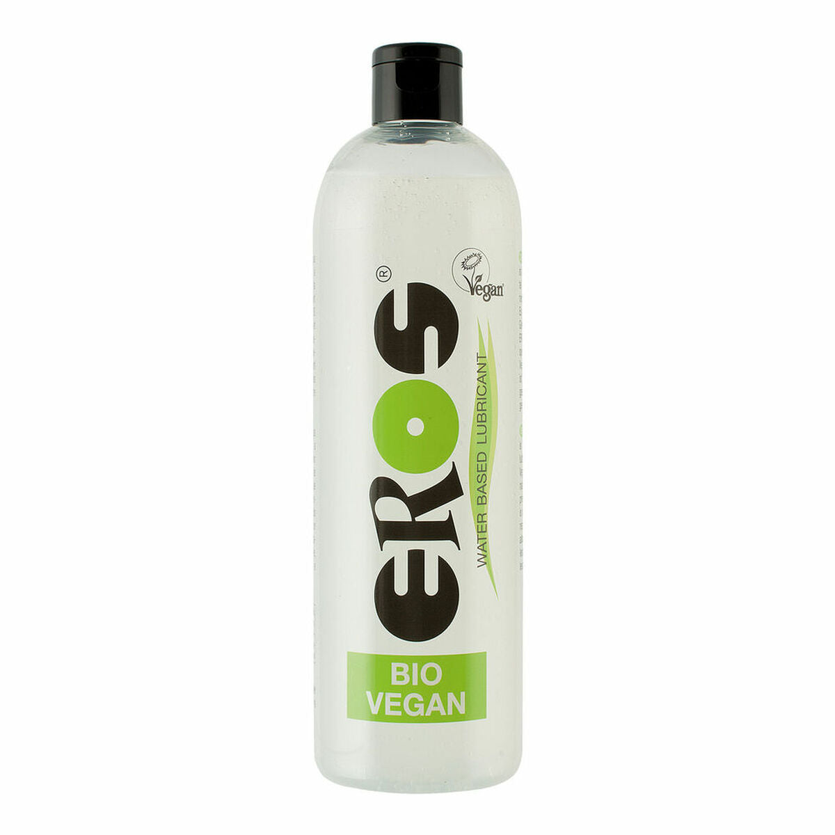 Lubricante vegano Eros sin aroma de 500 ml, base de agua compatible con preservativos y juguetes, textura suave, fórmula natural y respetuosa con la piel.