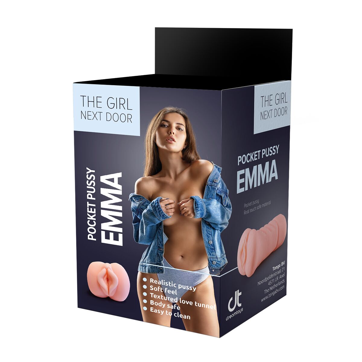 Masturbador masculino Dream Toys The Girl Next Door Emma, silicona de grado médico, 10 modos de vibración, recargable por USB e impermeable.