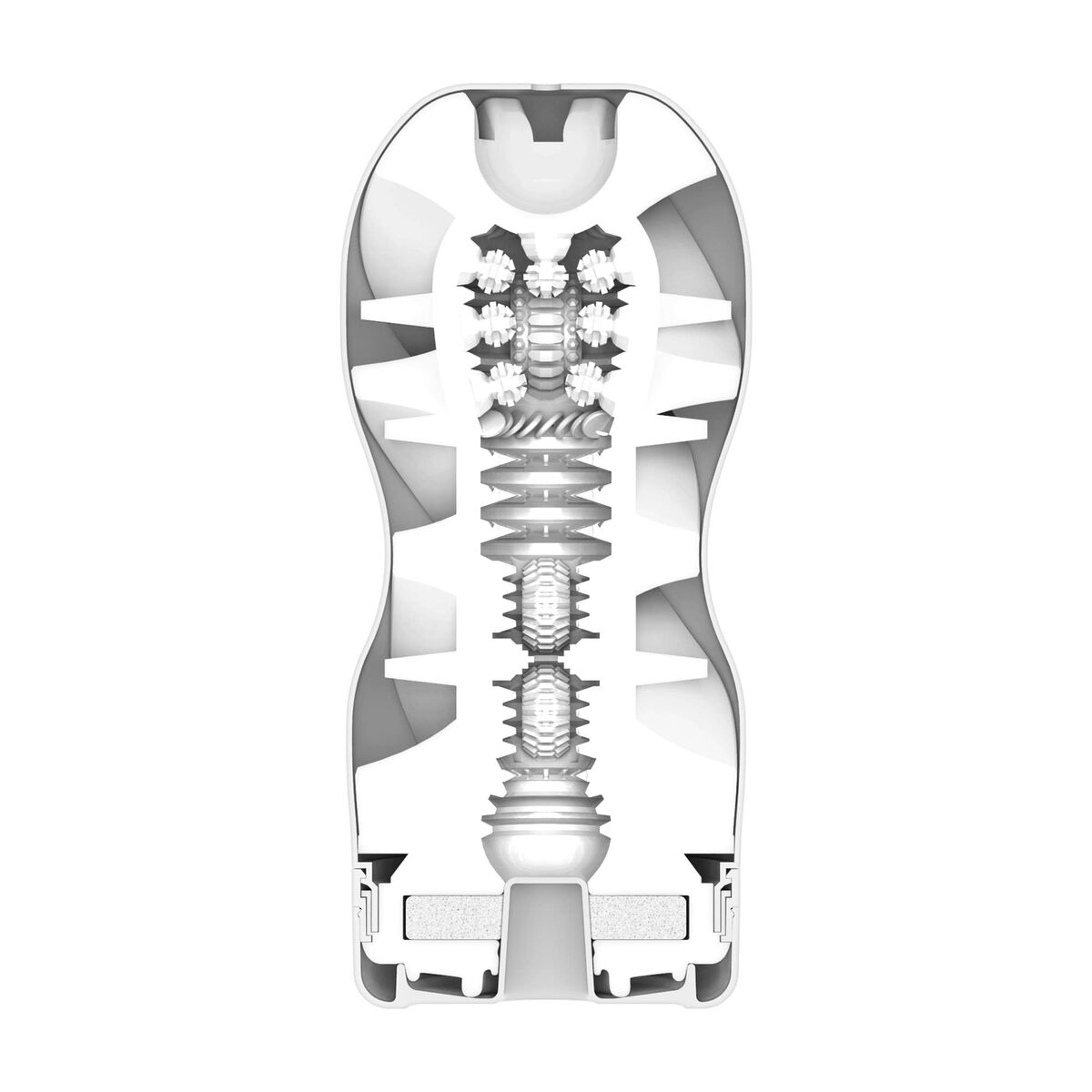 Masturbador Tenga ergonómico con control de velocidad y vibración, fabricado con materiales seguros para una experiencia personalizada.