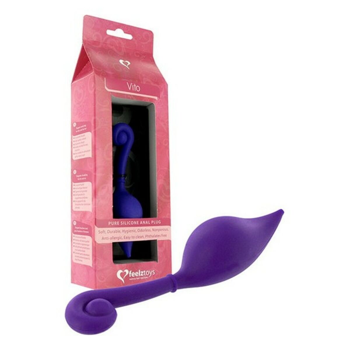 Plug Anal FeelzToys Vito Lila silicona médica ergonómico color lila compatible con lubricante base agua