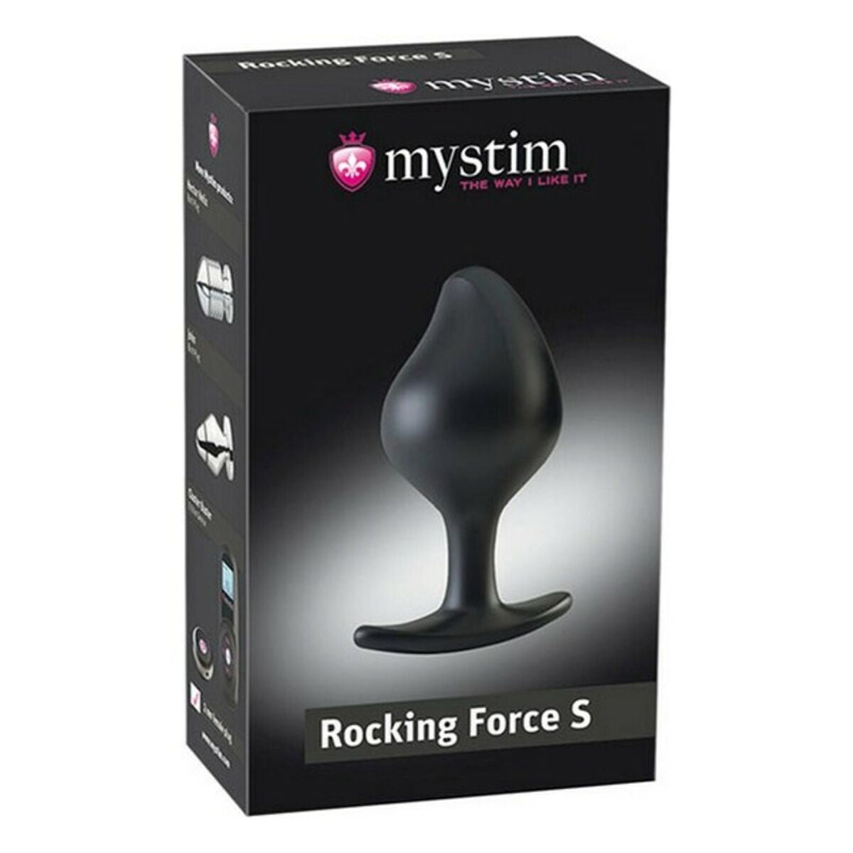 Plug Anal Mystim Rocking Force S Negro silicona médica ergonómico 9.5 cm resistente al agua