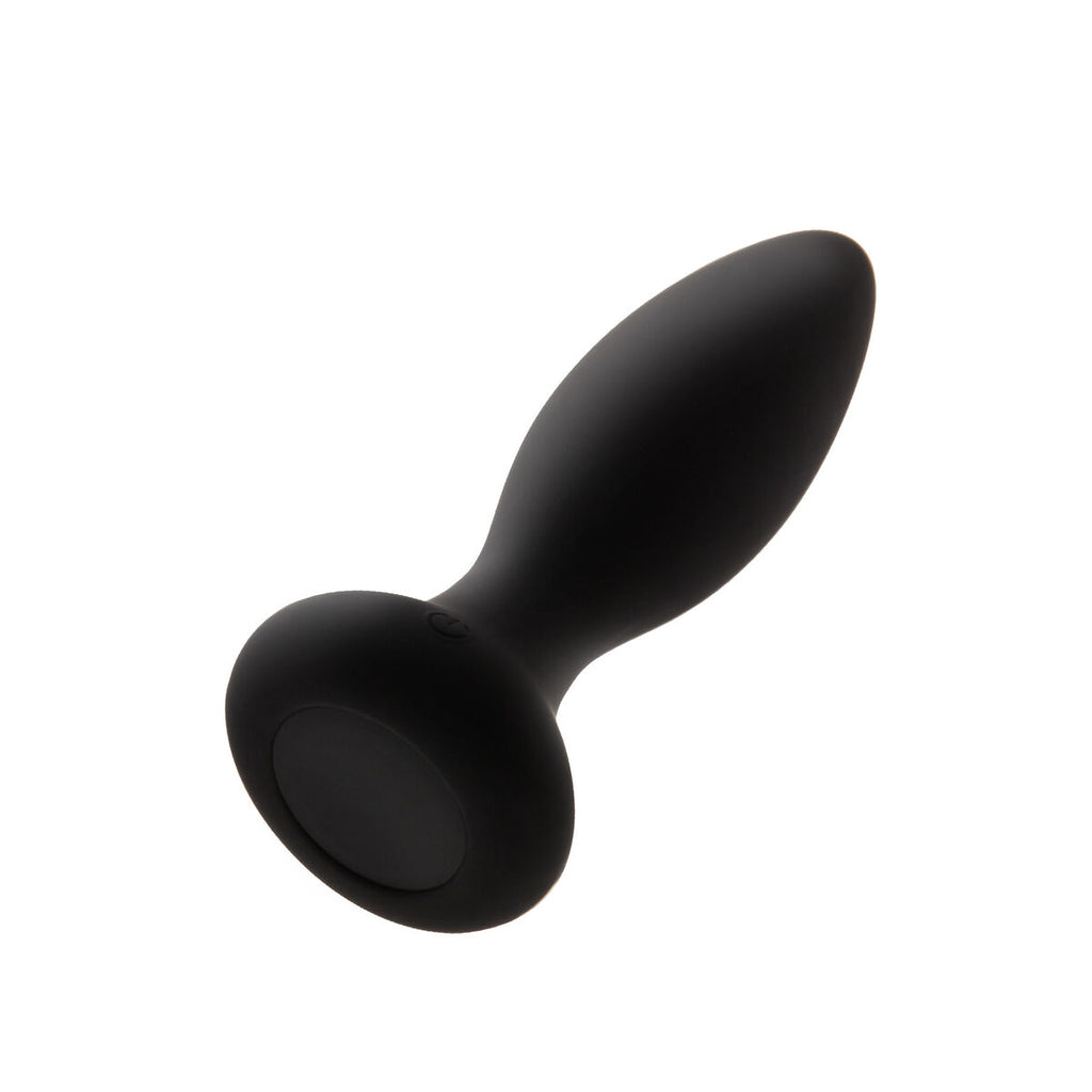 Plug anal S Pleasures Plug Vibration negro, silicona suave y ergonómica, impermeable, con ajustes personalizables, fácil de limpiar y seguro para la piel sensible.