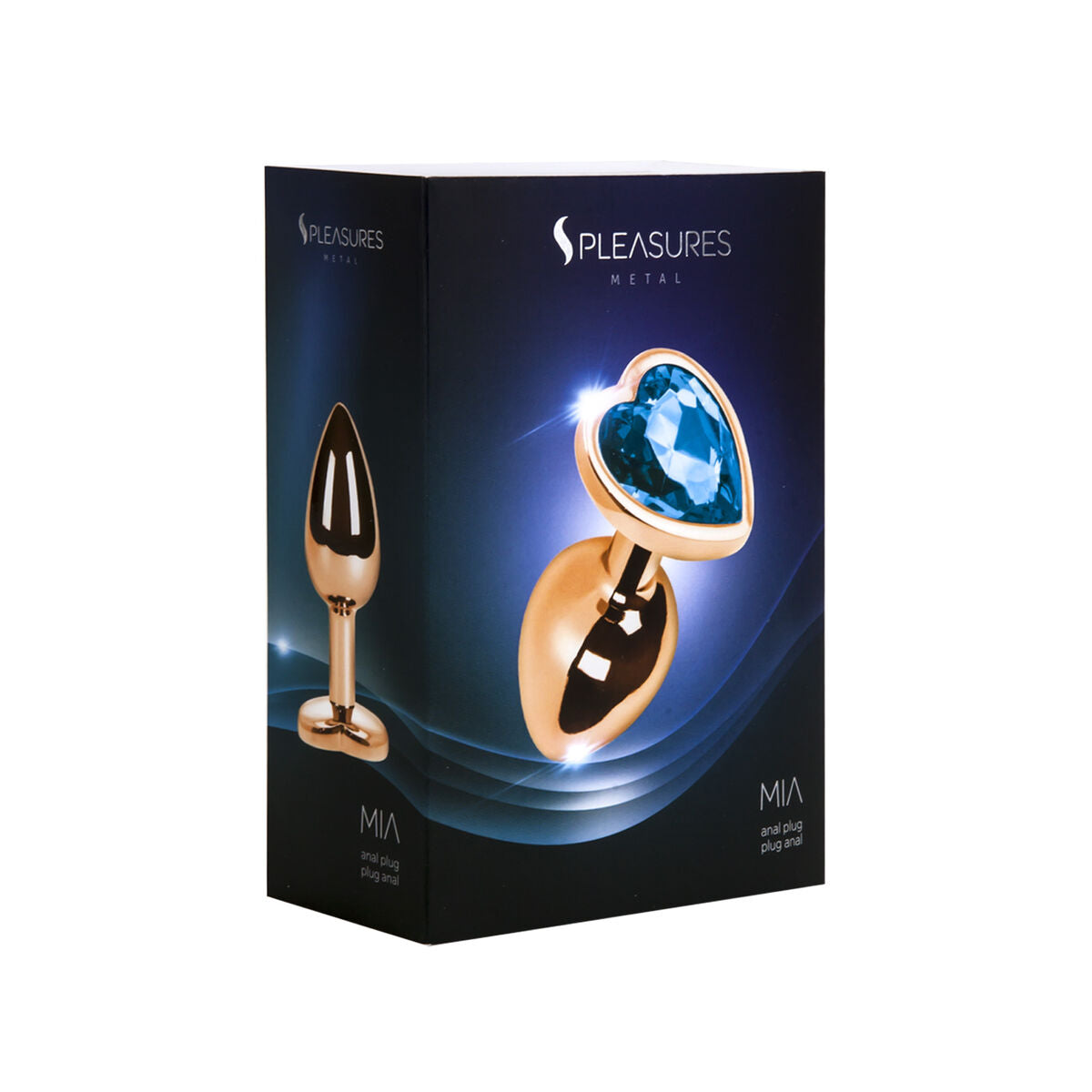 Plug anal S Pleasures azul, fabricado en silicona hipoalergénica y ergonómica, fácil de limpiar, seguro para el cuerpo e ideal para principiantes o expertos.