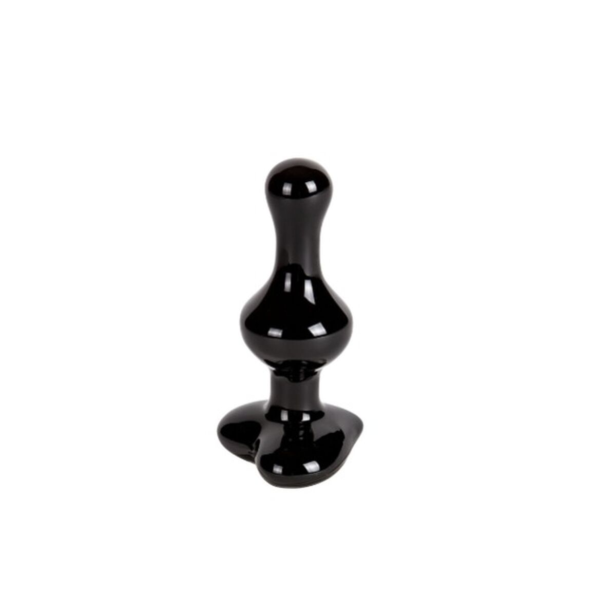Plug anal negro de vidrio S Pleasures 7,5 cm, resistente al agua y con diseño ergonómico y elegante.