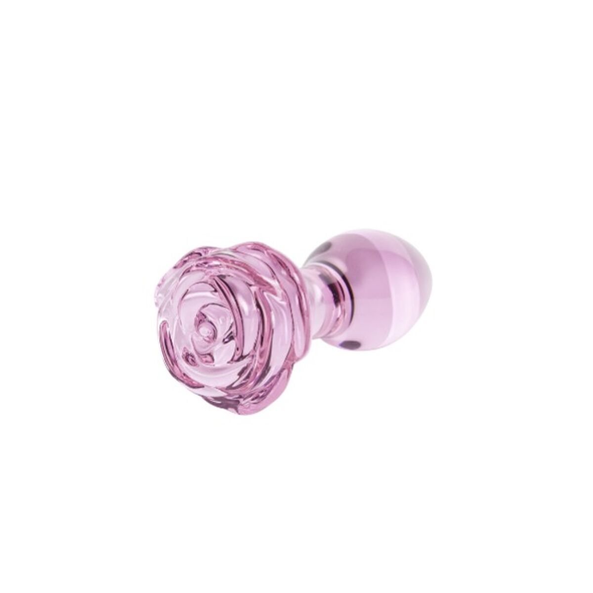 Plug anal S Pleasures rosa de vidrio, diseño cónico ergonómico, resistente al agua y fácil de limpiar.