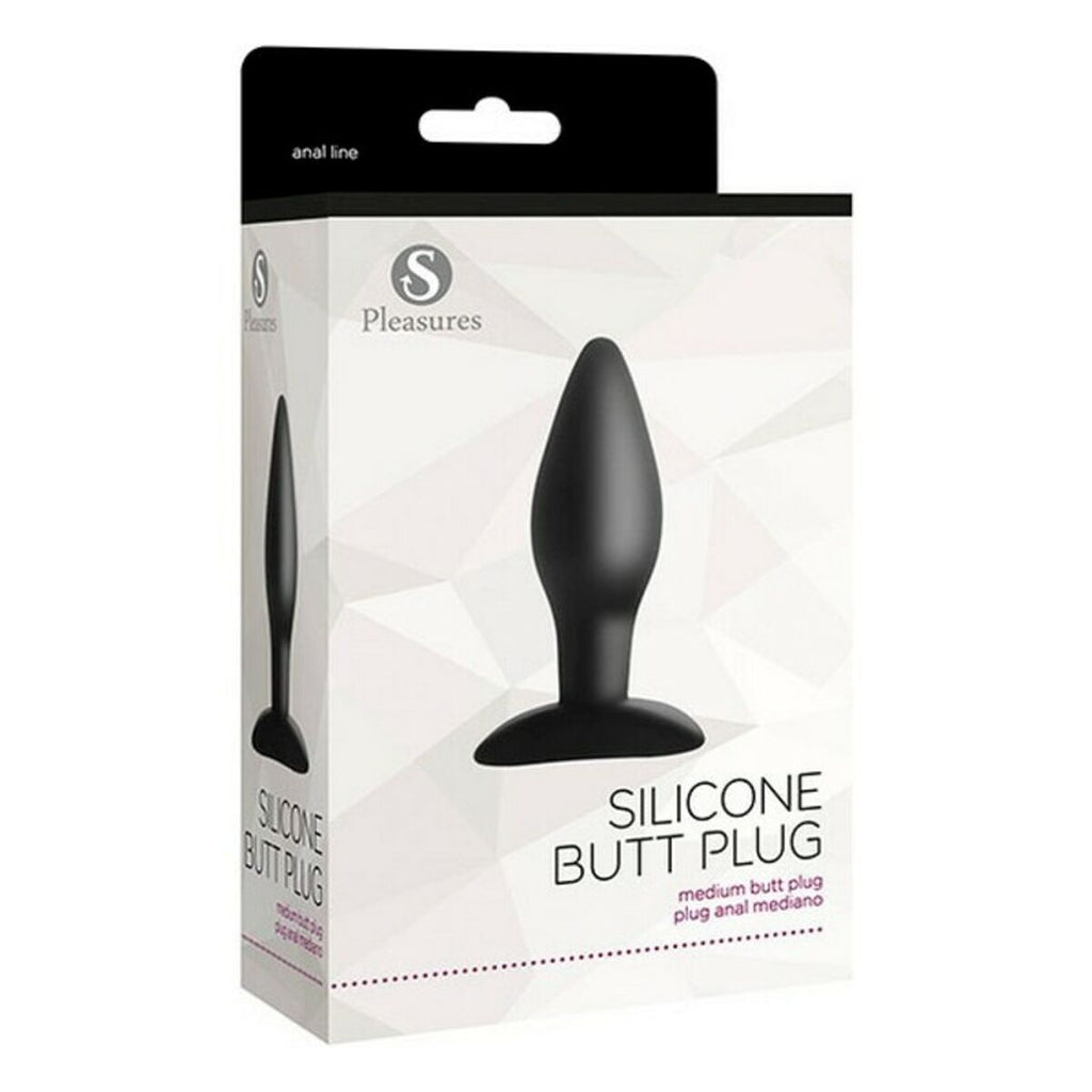 Plug Anal S Pleasures Silicona Butt Plug Negro Ø 4 cm ergonómico silicona médica