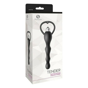 Plug Anal S Pleasures Tender Negro silicona premium con 10 modos de vibración ideal principiantes