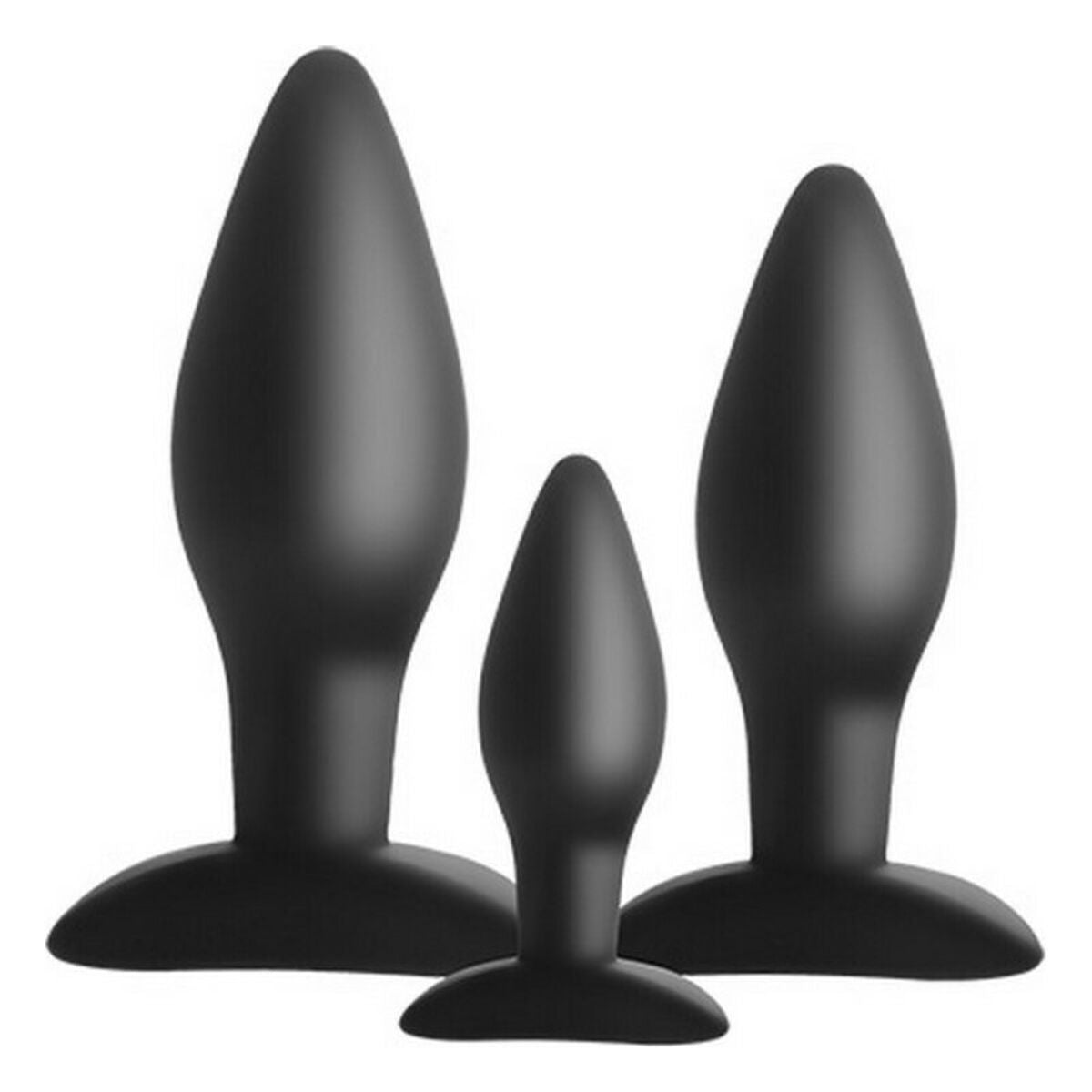 Plug anal S Pleasures Trainer negro, fabricado en silicona médica con diseño ergonómico y textura suave, ideal para principiantes y fácil de limpiar.