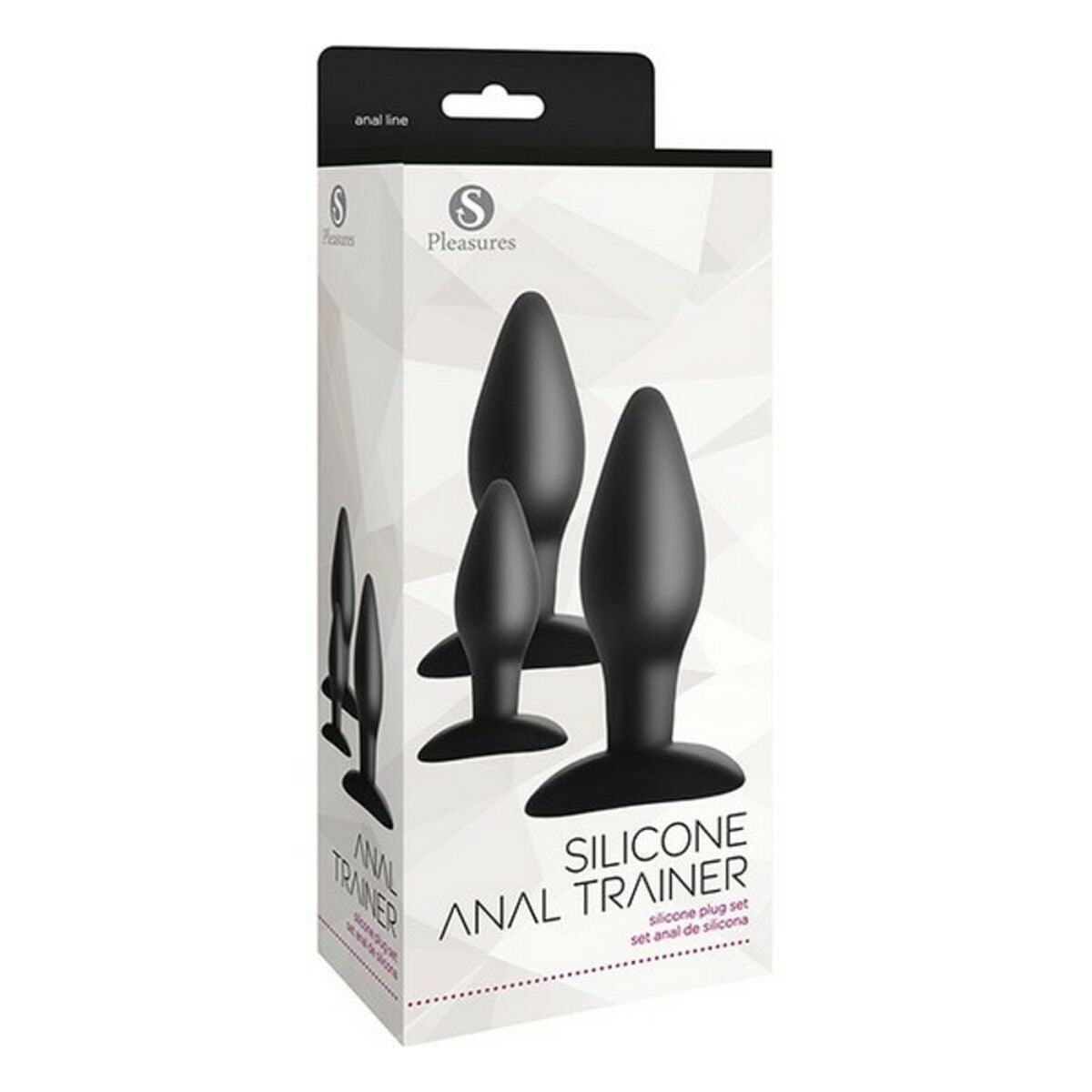 Plug anal S Pleasures Trainer negro, fabricado en silicona médica con diseño ergonómico y textura suave, ideal para principiantes y fácil de limpiar.