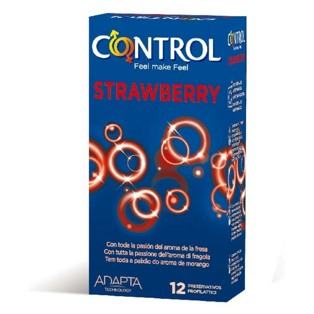 Preservativos Control Fresa 12 unidades color rojo aroma fresa envío discreto