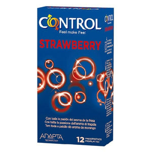 Preservativos Control Fresa 12 unidades color rojo aroma fresa envío discreto