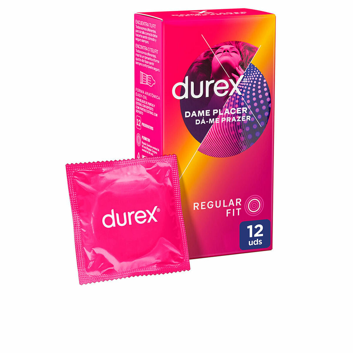 Preservativos Durex Dame Placer Regular Fit 12 unidades con puntos y estrías envío discreto