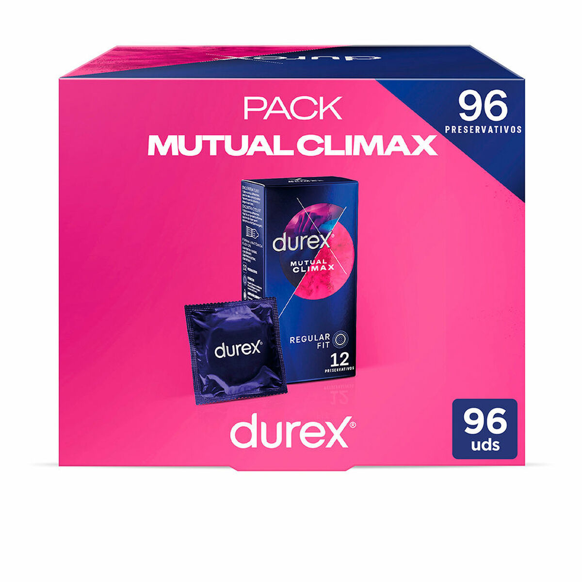 Preservativos Durex Mutual Climax con efectos de frío y calor caja de 96 unidades