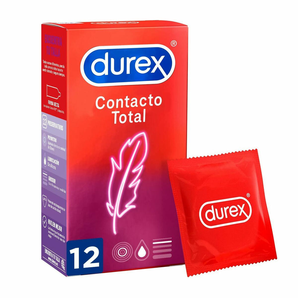 Preservativos Durex Sensitivo Contacto Total ultrafinos de látex natural caja de 12 unidades