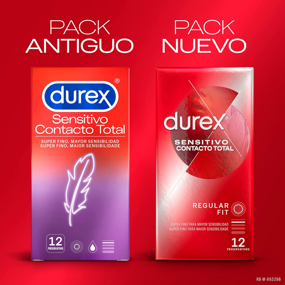 Preservativos Durex Sensitivo Contacto Total ultrafinos de látex natural caja de 12 unidades