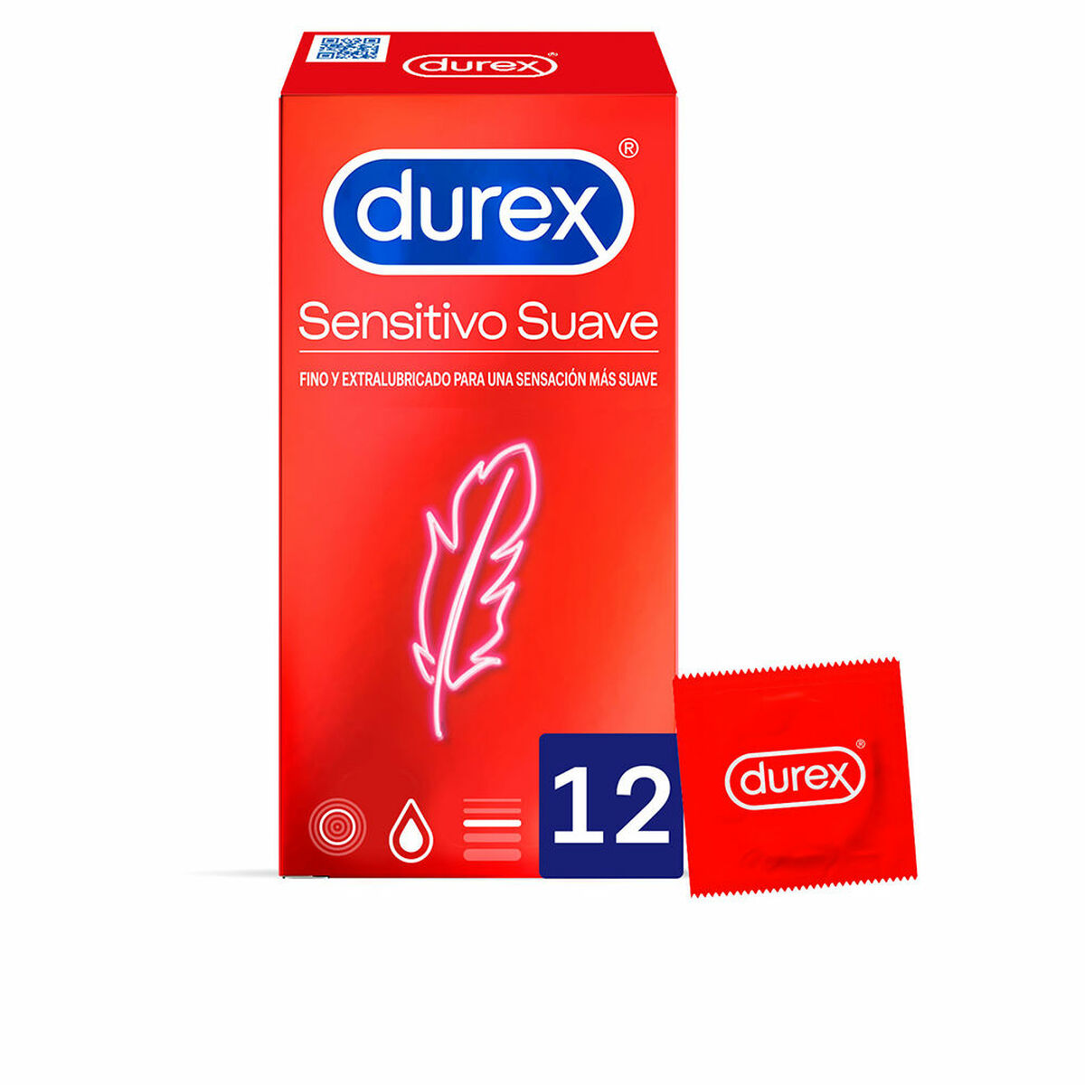 Preservativos Durex Sensitivo Suave ultrafinos de látex natural caja de 12 unidades
