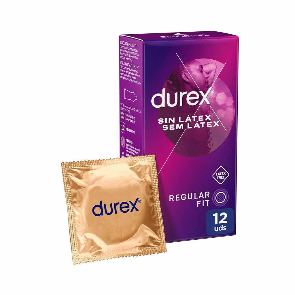 Preservativos Durex sin látex hipoalergénicos de polisopreno caja de 12 unidades