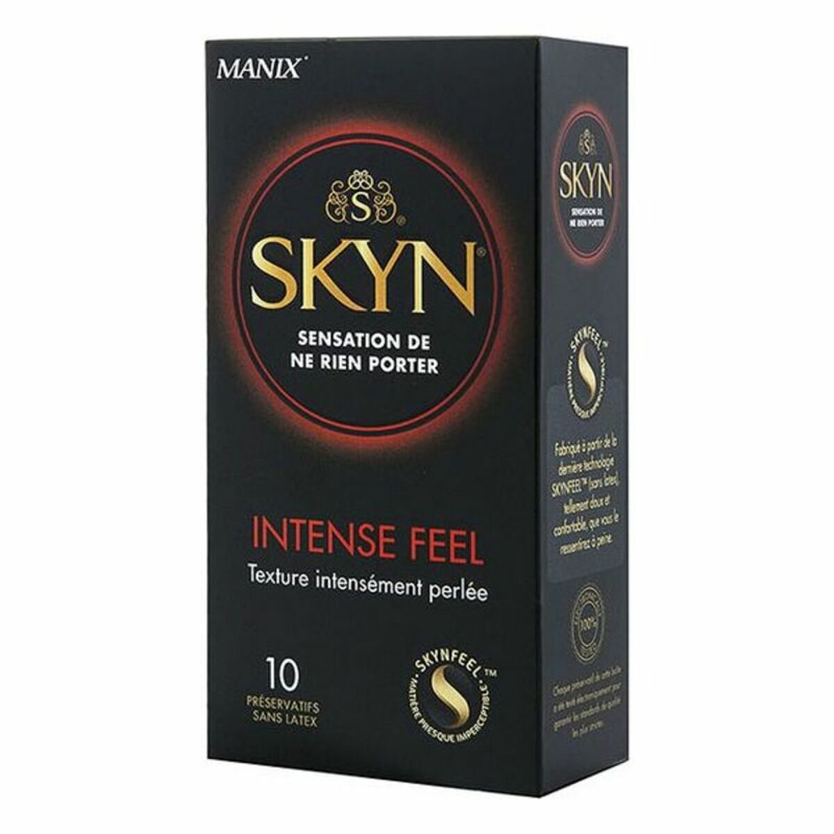 Preservativos Manix SKYN Intense Feel 18 cm 10 unidades, sin látex, texturizados y con lubricación extra, envío discreto